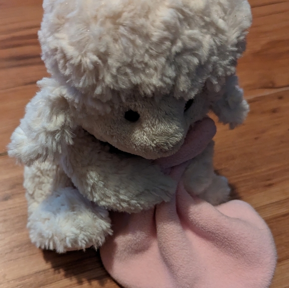 Nat and Jules Plush Lamb with Pink Blanket Cross Musical Plays Jesus Loves Me - Picture 4 of 5